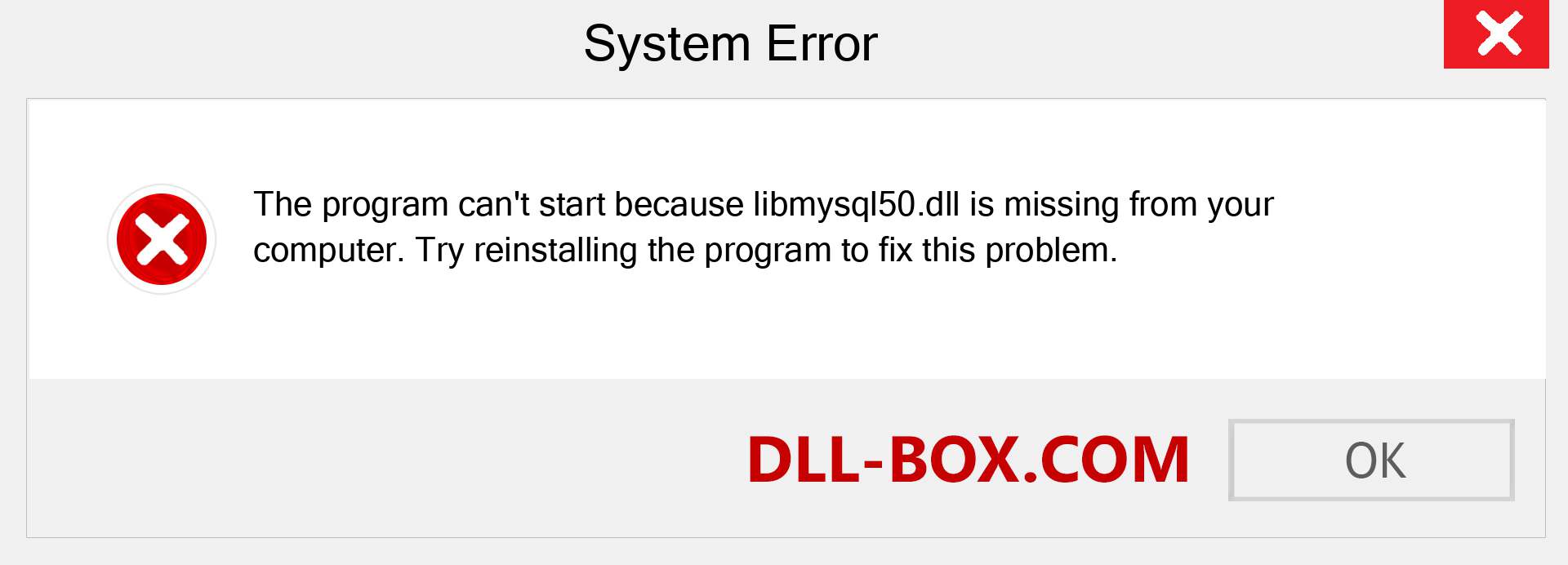  libmysql50.dll file is missing?. Download for Windows 7, 8, 10 - Fix  libmysql50 dll Missing Error on Windows, photos, images